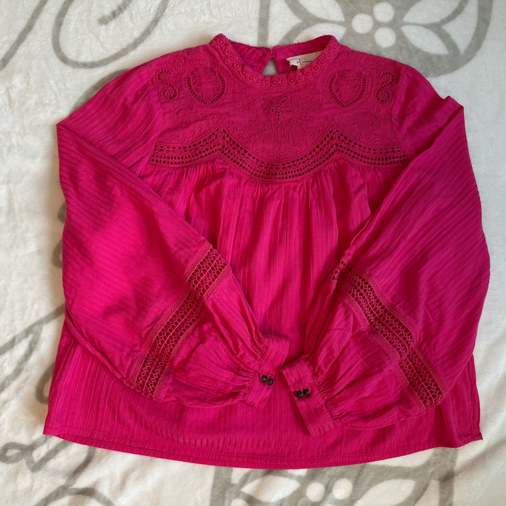 Anthropologie Fuchsia Lace Blouse - Picture 11 of 14